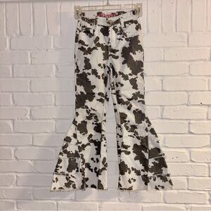 Cow Print Bell Bottom Jeans